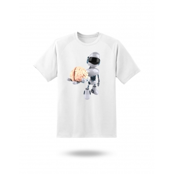 Camiseta Inteligência Artificial Robô com Cérebro – Design Futurista Tech Unissex