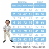 Conjunto Social Camisa Gravata Short e Susp. Azul Marinho