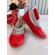 Sapatinho Vermelho Tiras Com Strass e Aplique de Lacinho