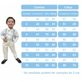 Conjunto Social Camisa Azul e Calça Preto em Algodão