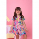 Conjunto Infantil Lilo e Stitch Rosa Luxo Festas