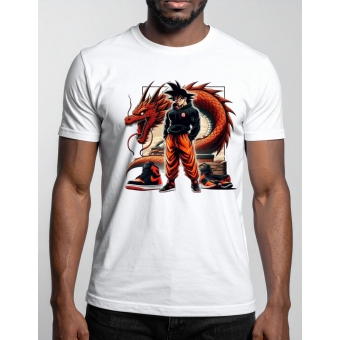 Camiseta Anime Guerreiro Dragão Streetwear – Premium 3D