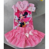 Conjunto Infantil Blusa Shorts Rosa Minnie Pérolas