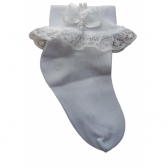 Meia Meninas Bebê Branca Vários Tipos de Apliques Poliamida