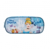 Estojo Simples Escolar da Princesa Disney Cinderela Azul - Azul