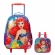 Kit Mochila de Rodinhas Escolar + Lancheira da Princesa Disney Ariel Metálica - Lilás