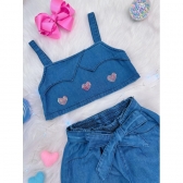Conjunto Jeans Love Fashion Festas Luxo
