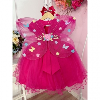 Asa Borboleta Pink Jardim Encantado Fada Super Luxo